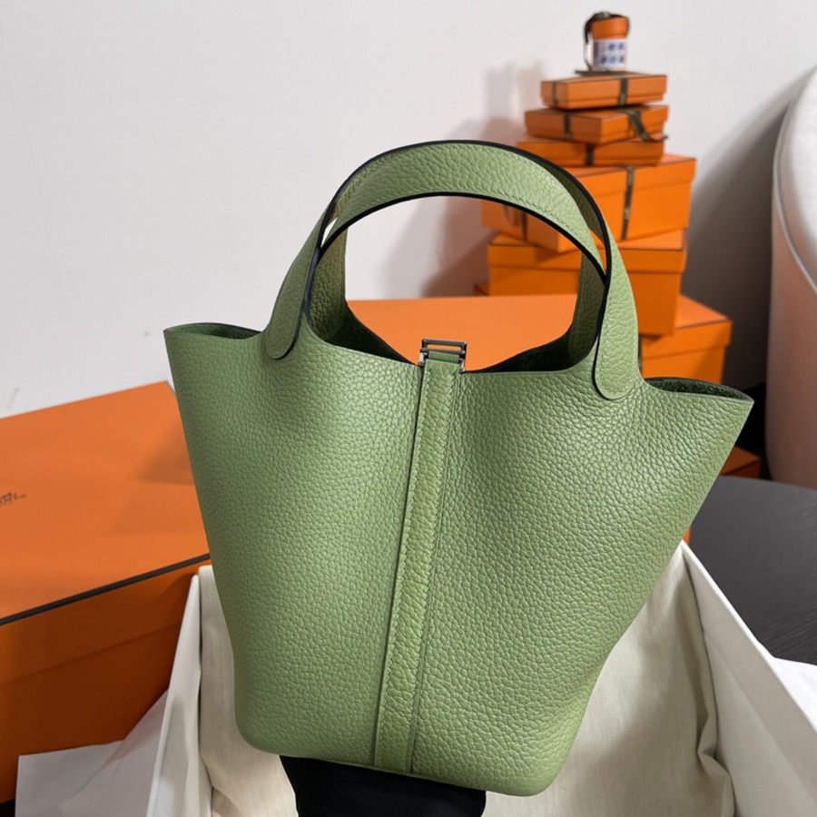 菜籃子Picotin 18 牛油果綠銀扣 TC皮_4