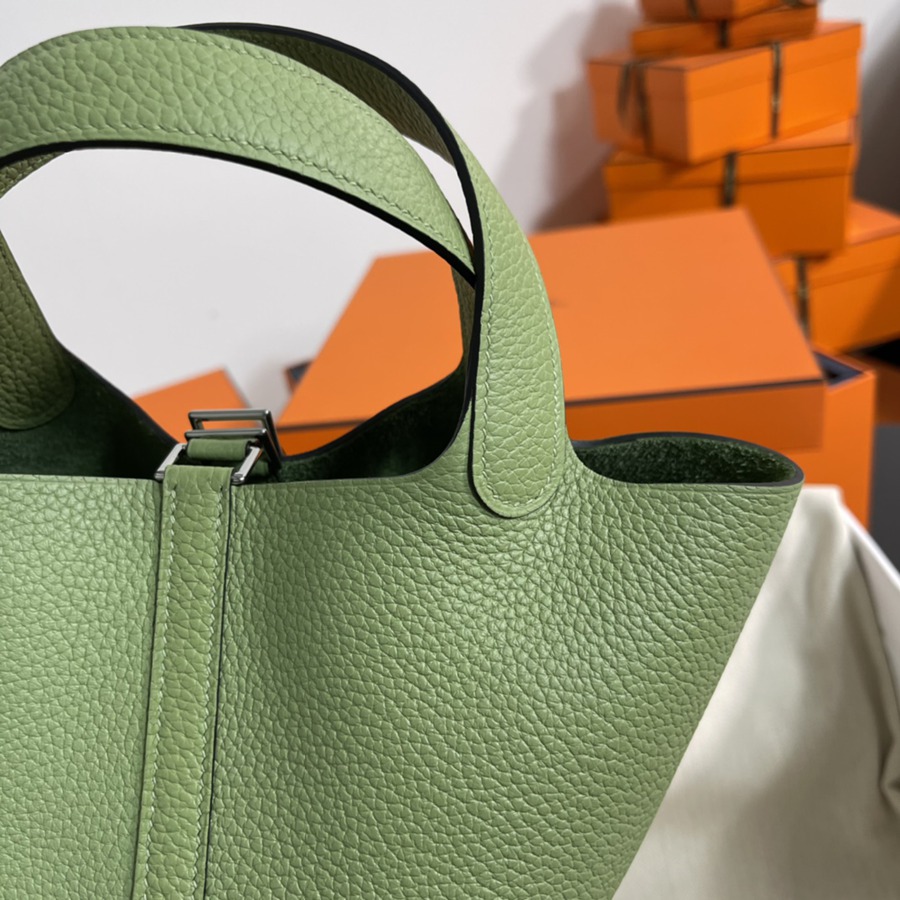 菜籃子Picotin 18 牛油果綠銀扣 TC皮_5