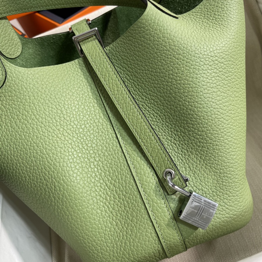 菜籃子Picotin 18 牛油果綠銀扣 TC皮_8