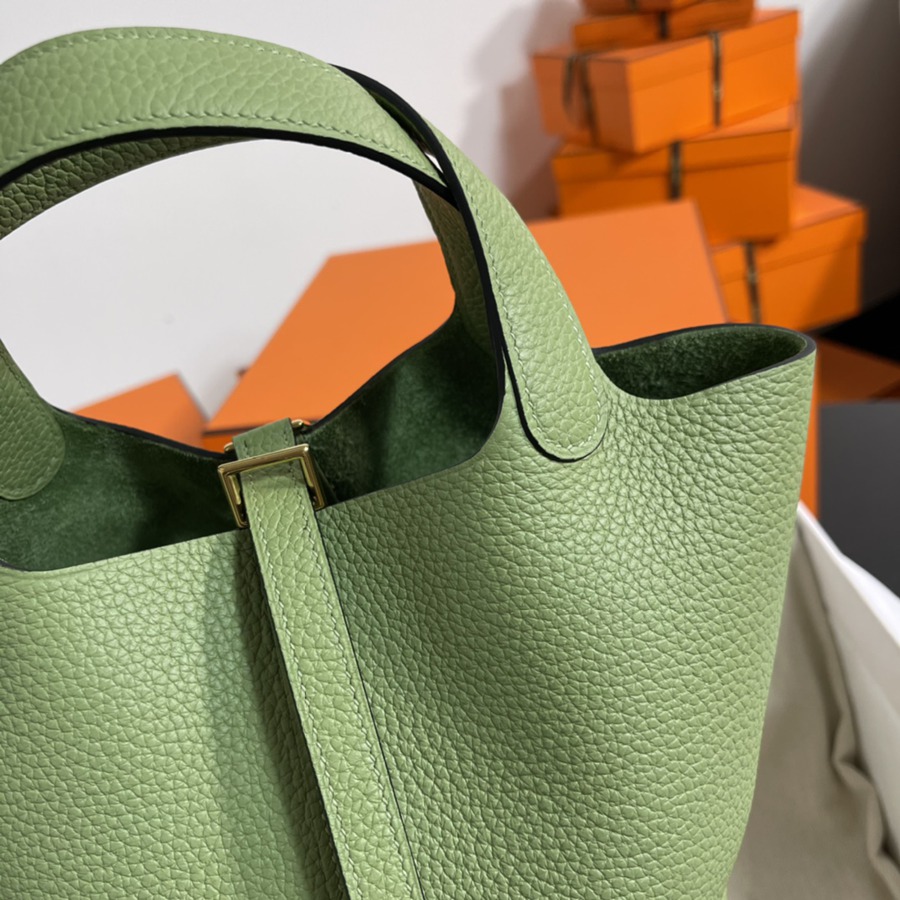 菜籃子Picotin 18 牛油果綠金扣 TC皮_3