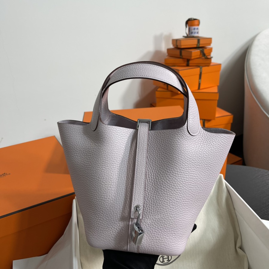 菜籃子Picotin 18 夢幻粉紫銀扣 TC皮_2