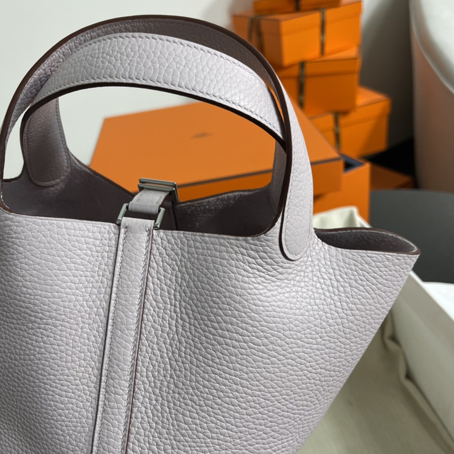 菜籃子Picotin 18 夢幻粉紫銀扣 TC皮_5