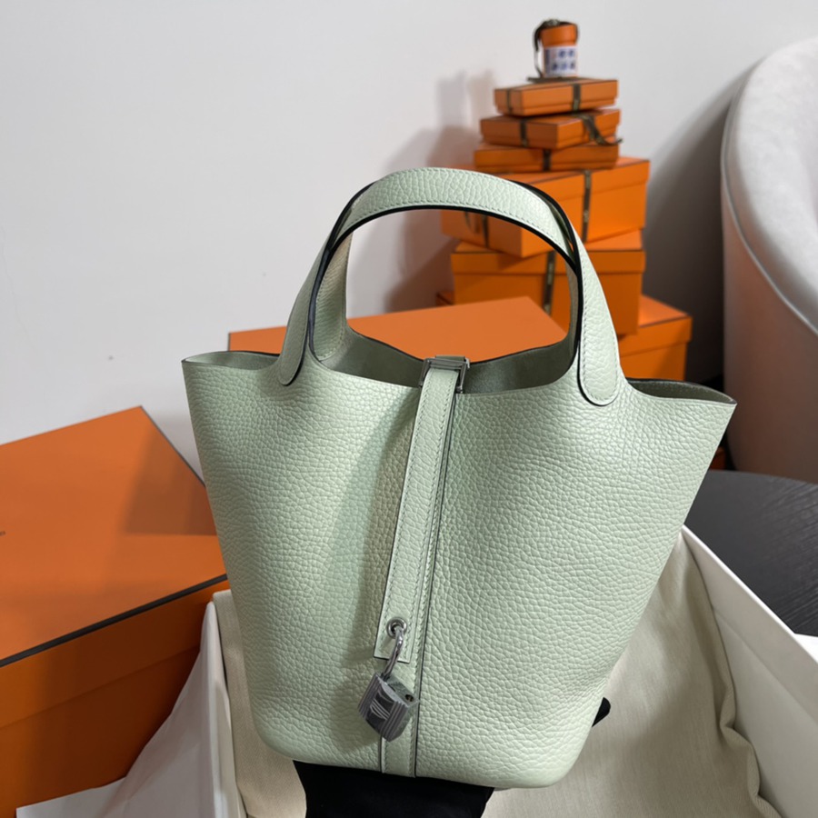 菜籃子Picotin 18 泡緑銀扣 TC皮_2