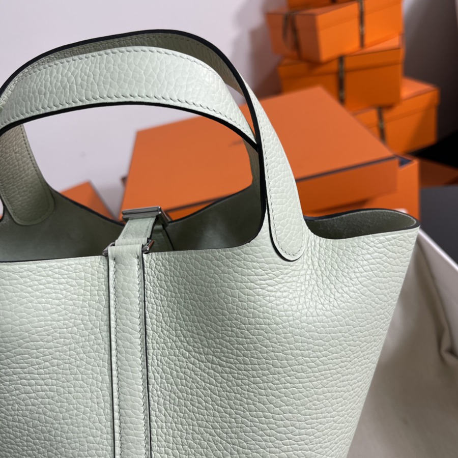 菜籃子Picotin 18 泡緑銀扣 TC皮_5