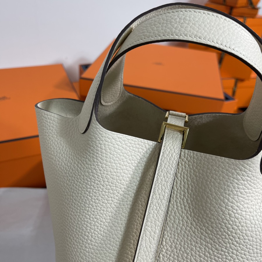 菜籃子Picotin 18 奶油白金扣 TC皮_2