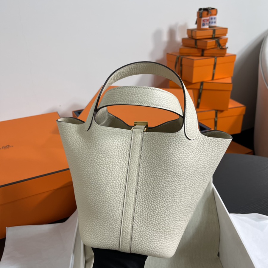 菜籃子Picotin 18 奶油白金扣 TC皮_3