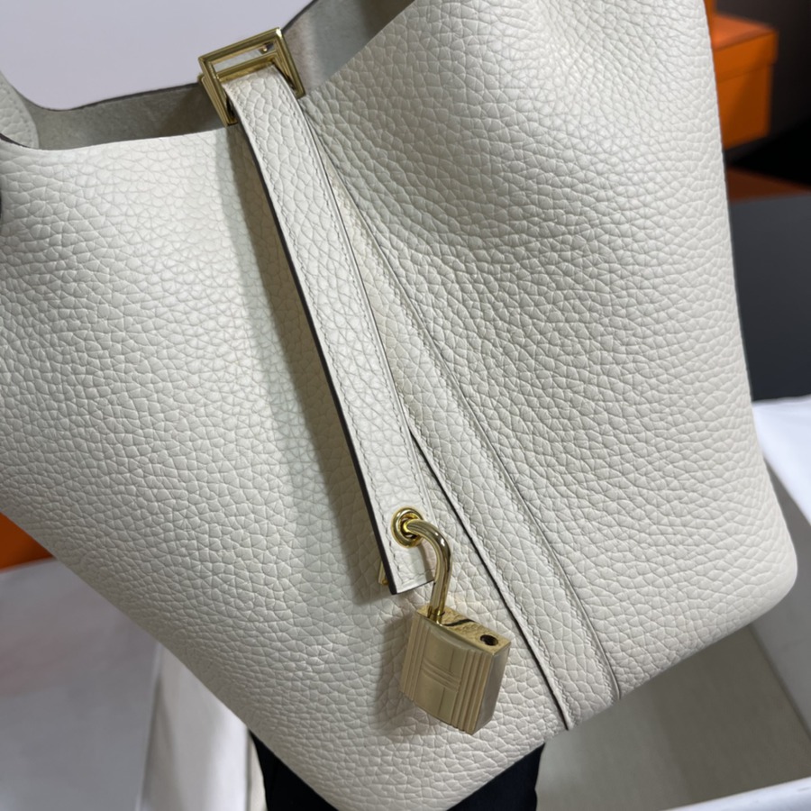 菜籃子Picotin 18 奶油白金扣 TC皮_6