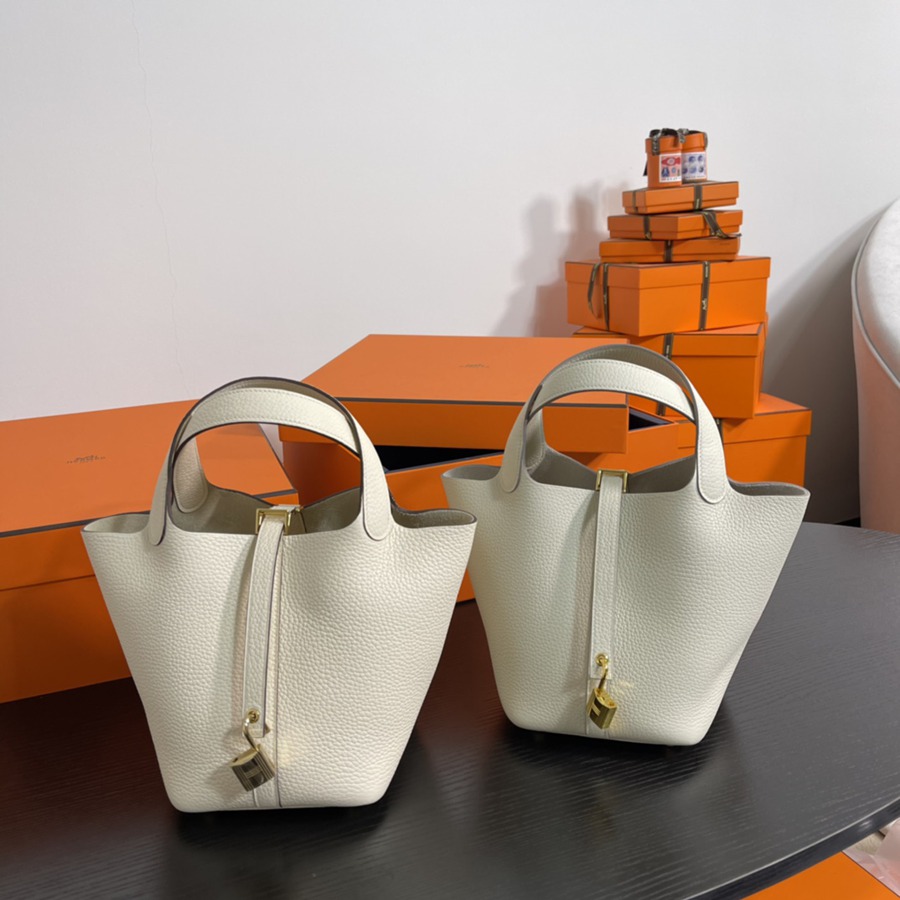 菜籃子Picotin 18 奶油白金扣 TC皮_7