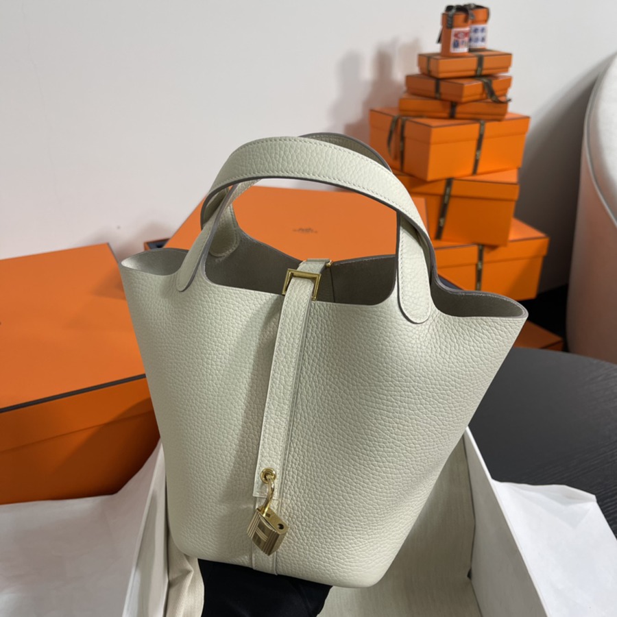 菜籃子Picotin 18 奶昔白金扣 TC皮_2