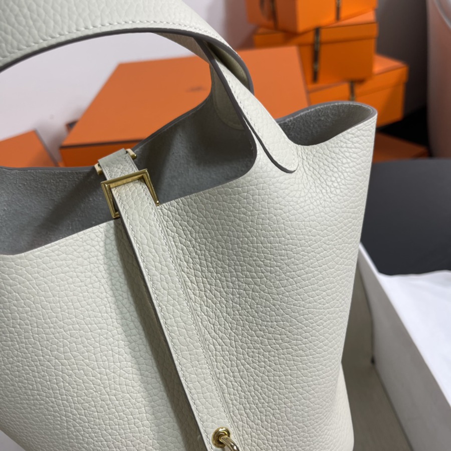 菜籃子Picotin 18 奶昔白金扣 TC皮_3