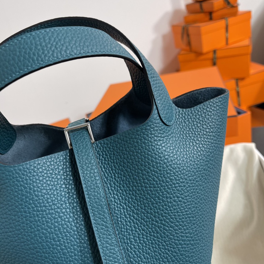 菜籃子Picotin 18 普魯斯綠銀扣 TC皮_3