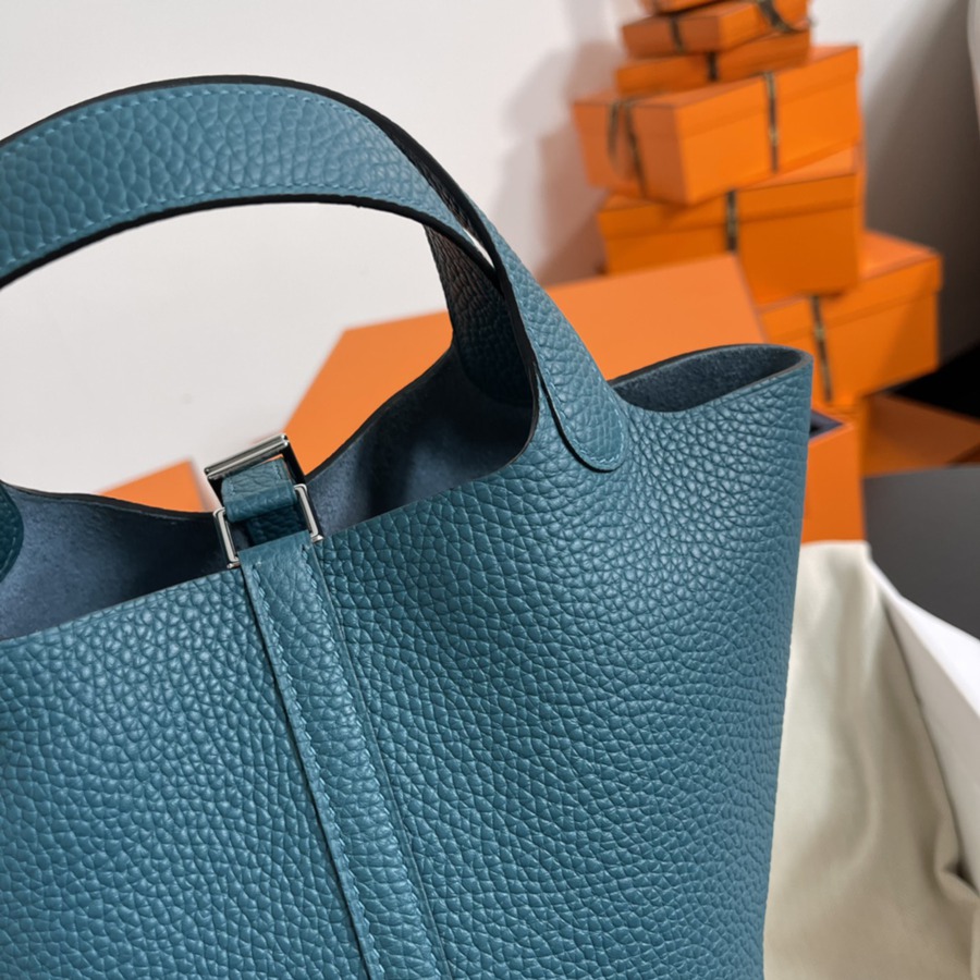 菜籃子Picotin 18 普魯斯綠銀扣 TC皮_5