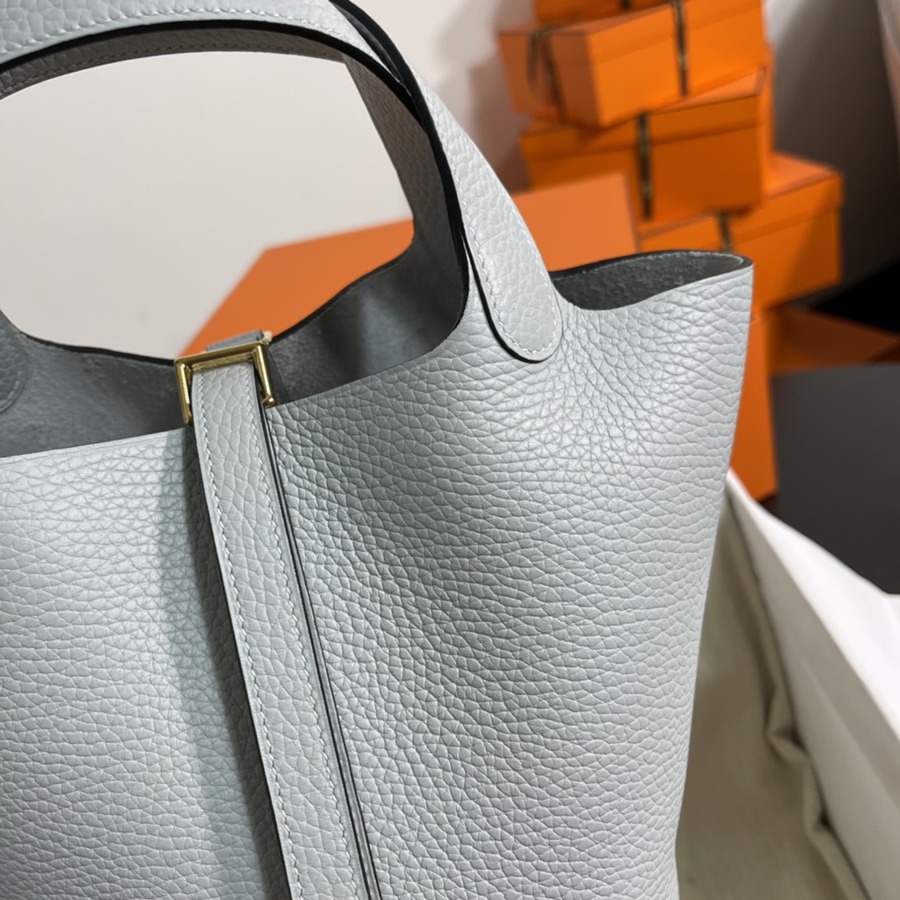 菜籃子Picotin 18 霧疆藍金扣 TC皮_3