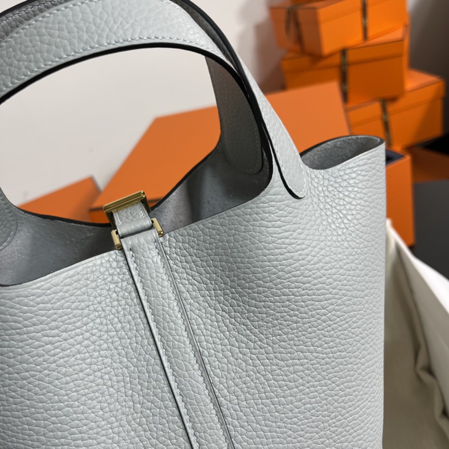 菜籃子Picotin 18 霧疆藍金扣 TC皮_6