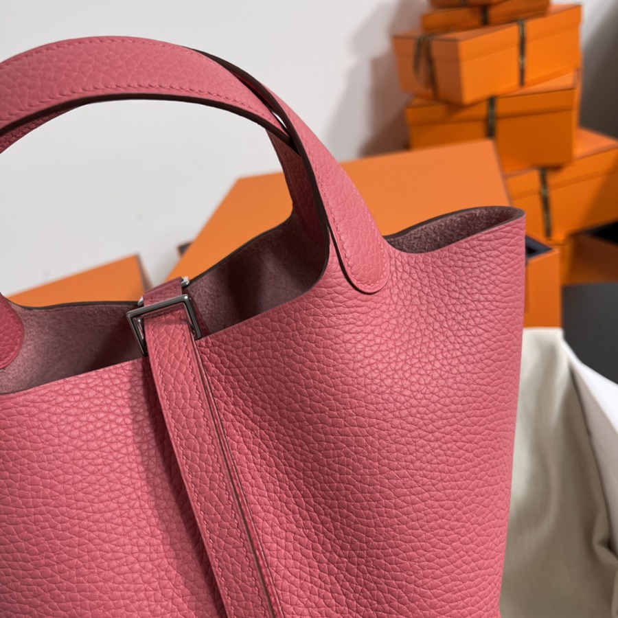 菜籃子Picotin 18 唇有粉銀扣 TC皮_3