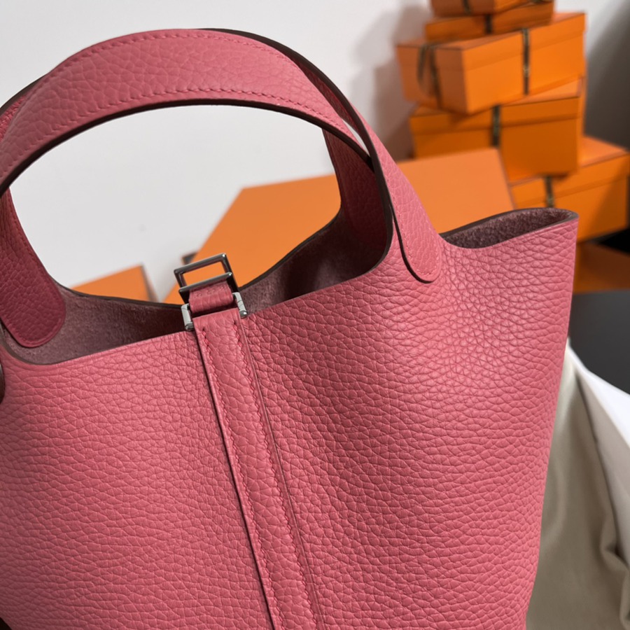 菜籃子Picotin 18 唇有粉銀扣 TC皮_5