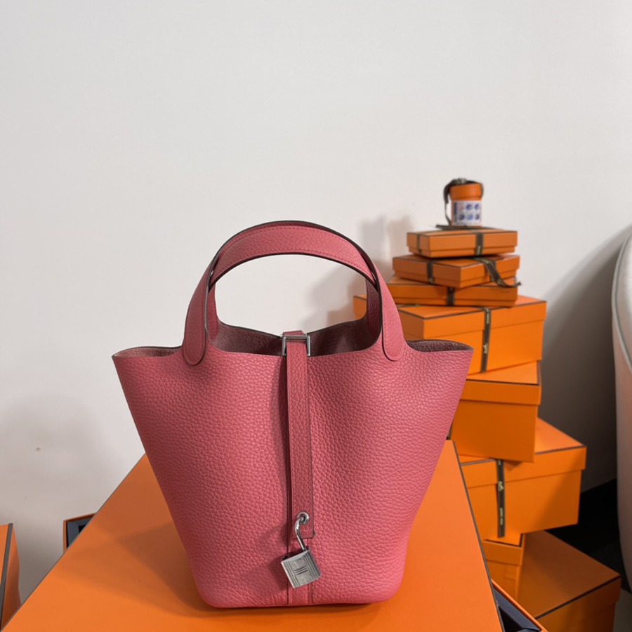 菜籃子Picotin 18 唇有粉銀扣 TC皮_9