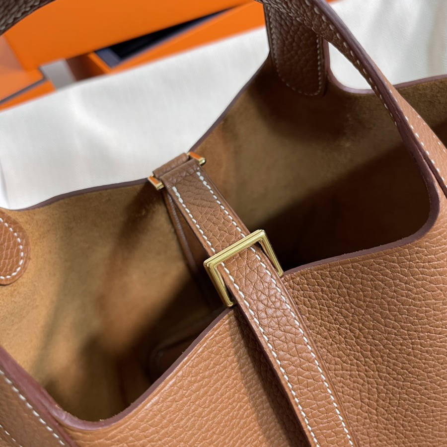 菜籃子Picotin 18 金棕金扣 TC皮_7