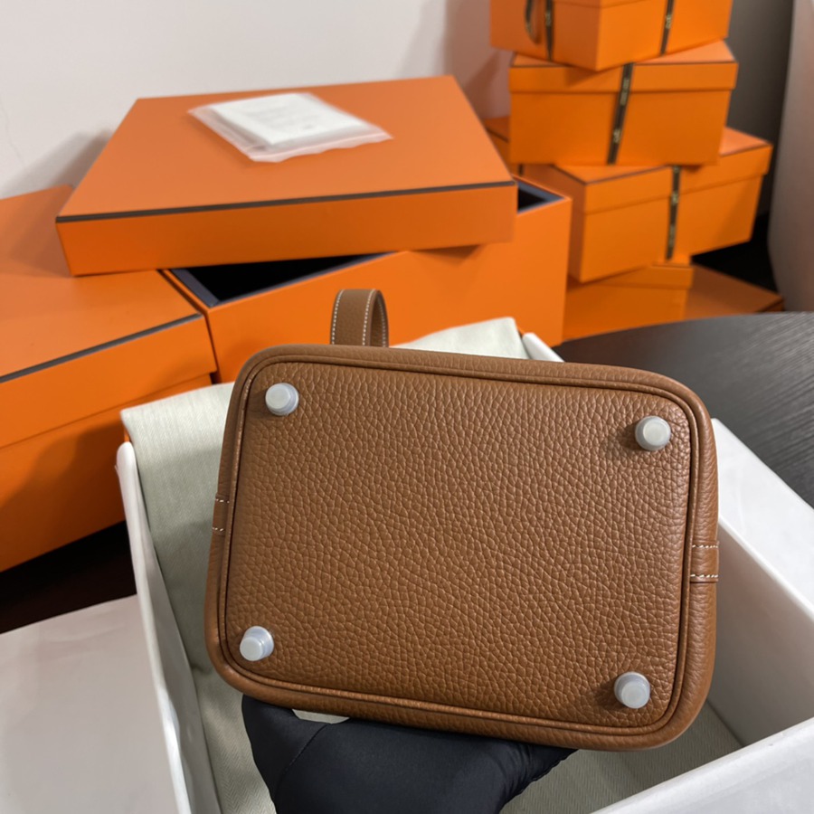 菜籃子Picotin 18 金棕銀扣 TC皮_6