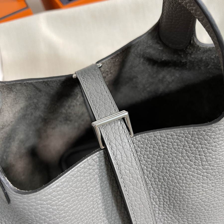 菜籃子Picotin 18 積雨雲灰銀扣 TC皮_7