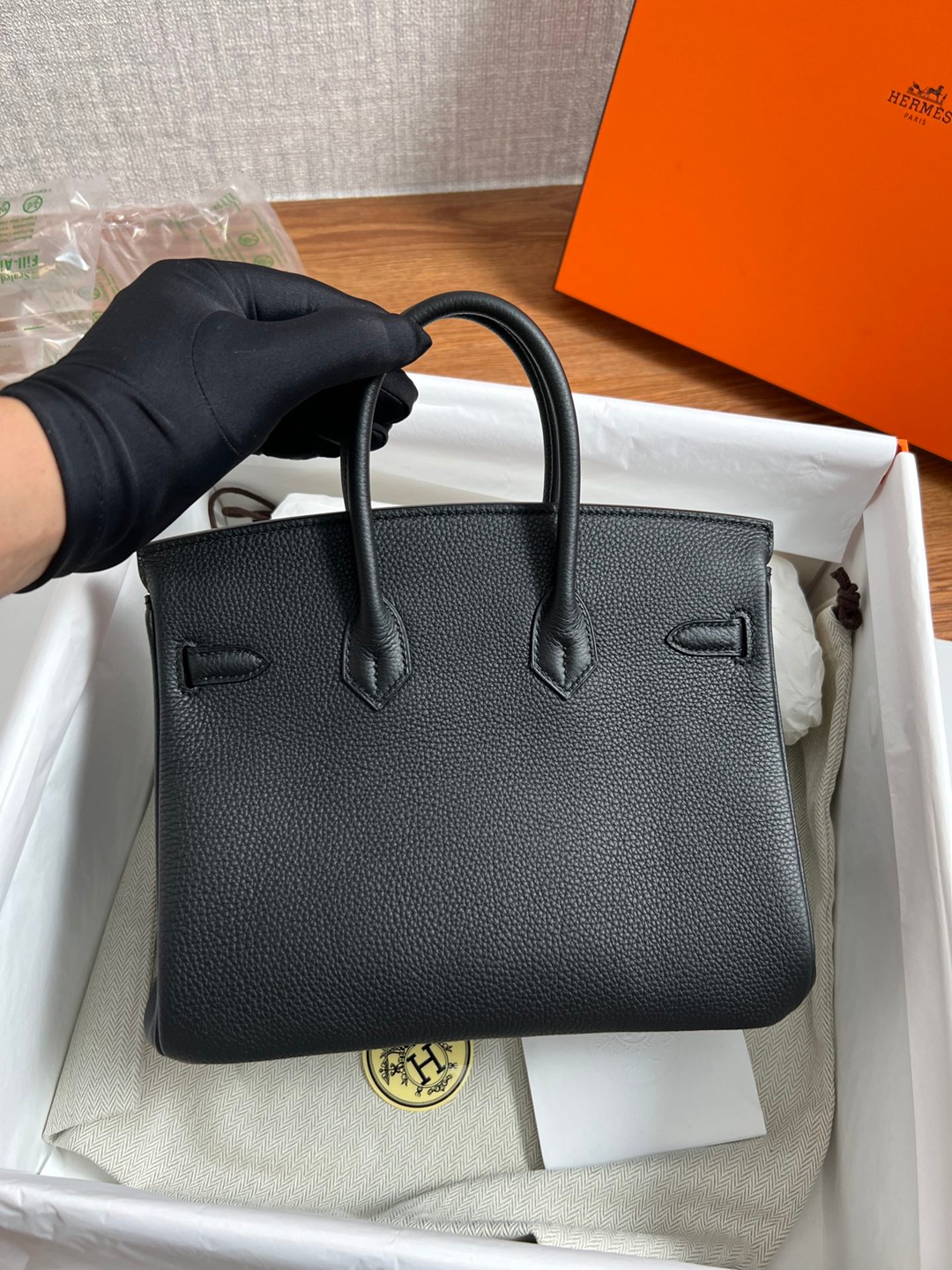 Birkin25 黑色金扣_4