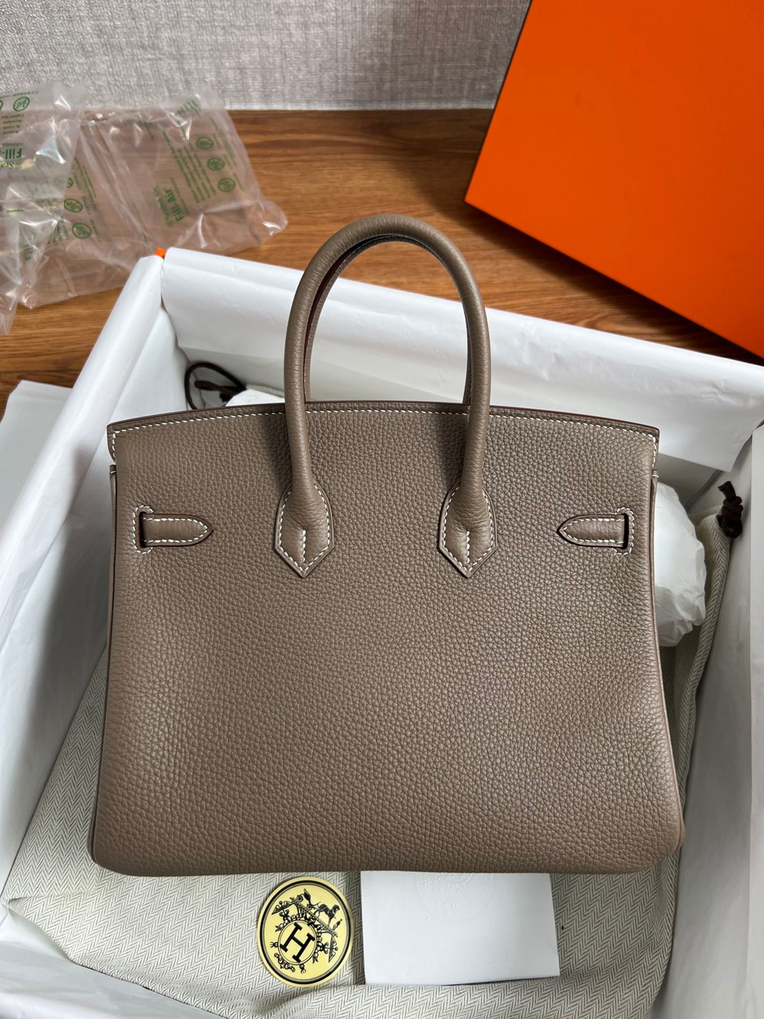 Birkin25大象灰金扣_4
