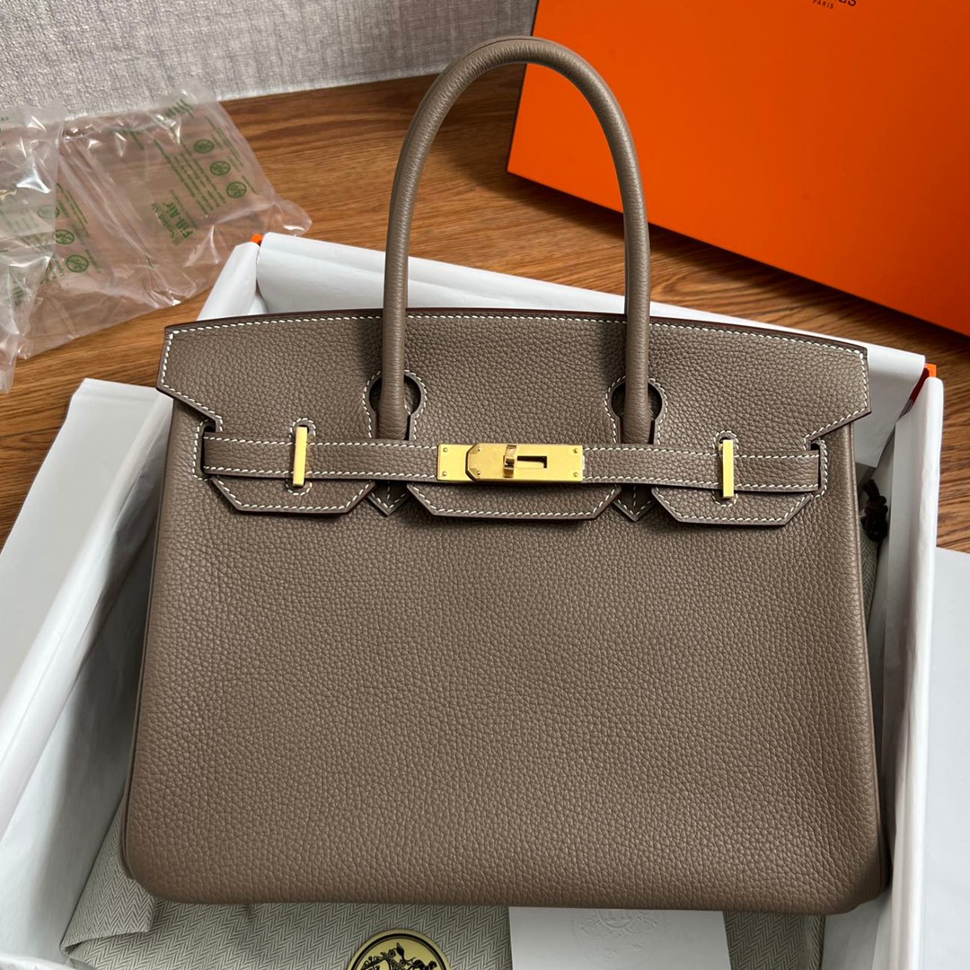 Birkin30 大象灰金扣_1