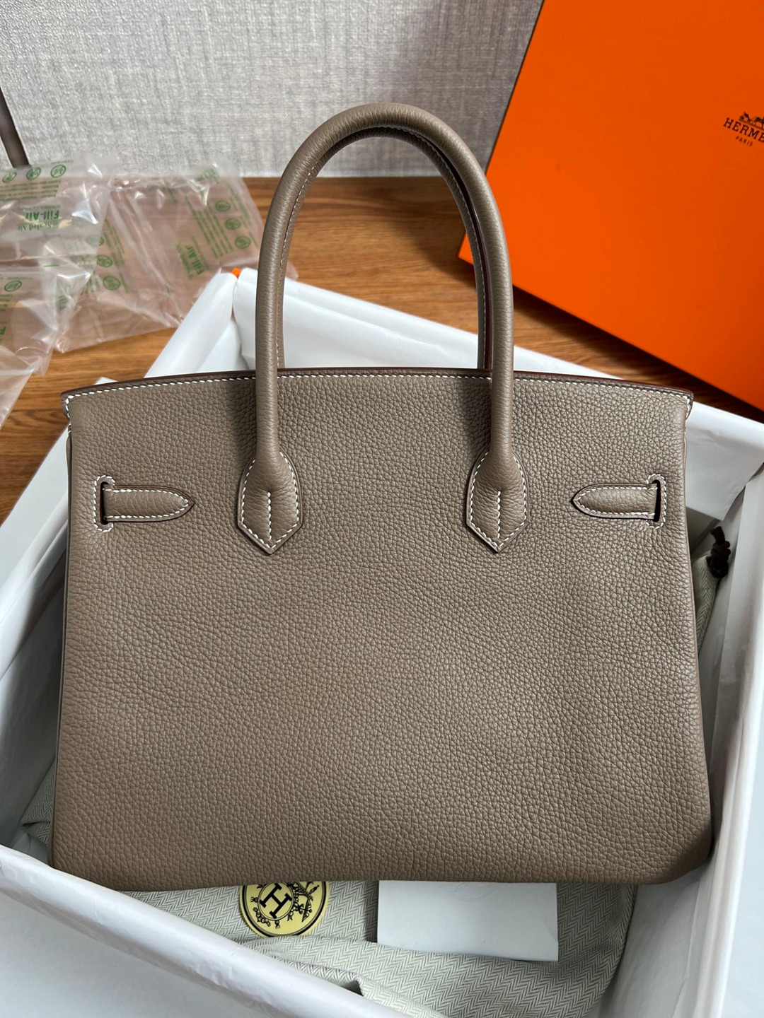 Birkin30 大象灰金扣_4
