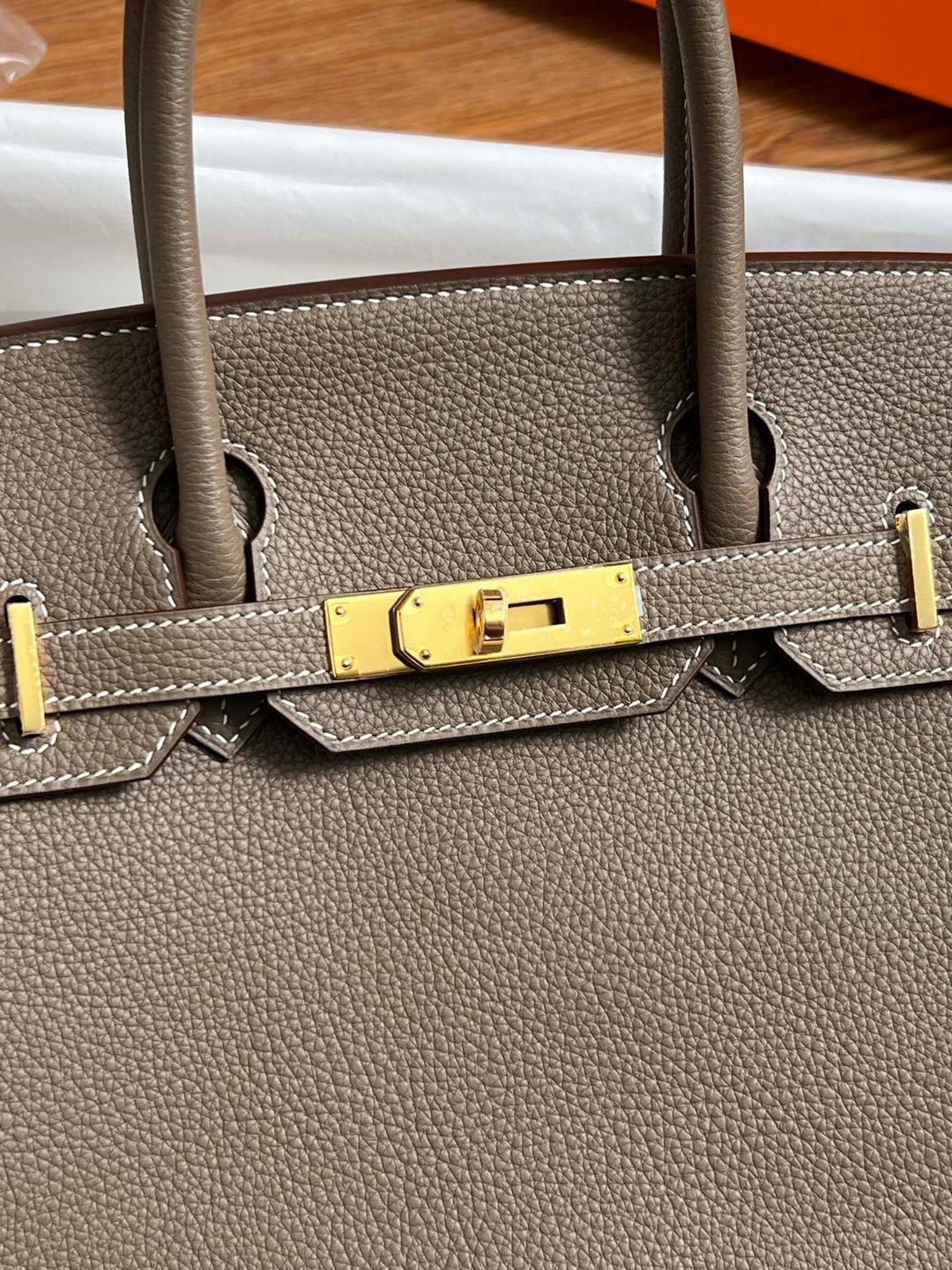 Birkin30 大象灰金扣_6