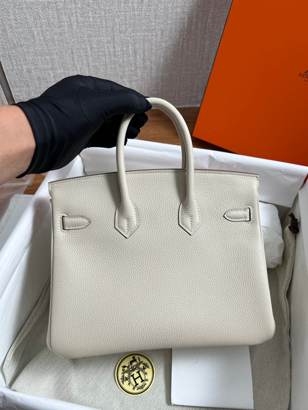 Birkin25 奶昔白銀扣_3
