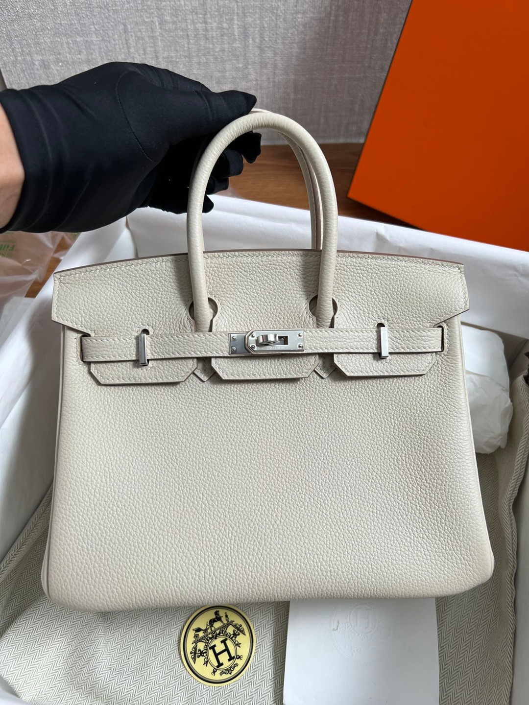 Birkin25 奶昔白銀扣_4