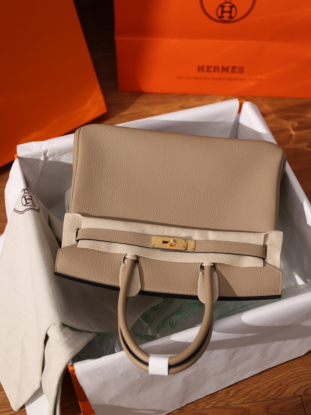 Birkin30 風衣灰金扣 Togo皮_13