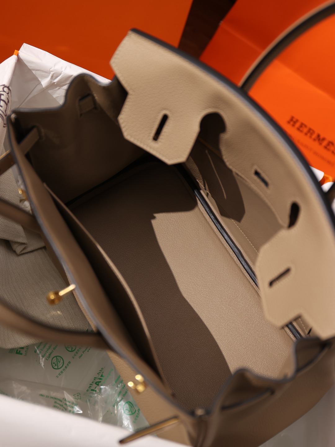 Birkin30 風衣灰金扣 Togo皮_3