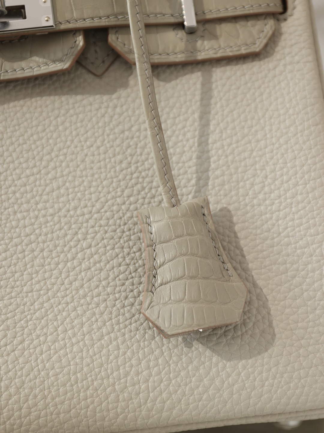 Birkin25鱷魚配灰色銀扣_13